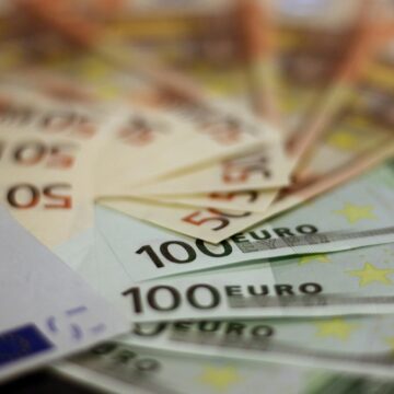 Fan of Assorted Euro Banknotes