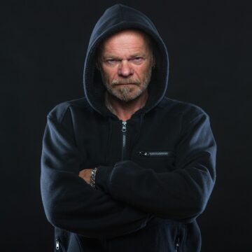 angry, man, hoodie